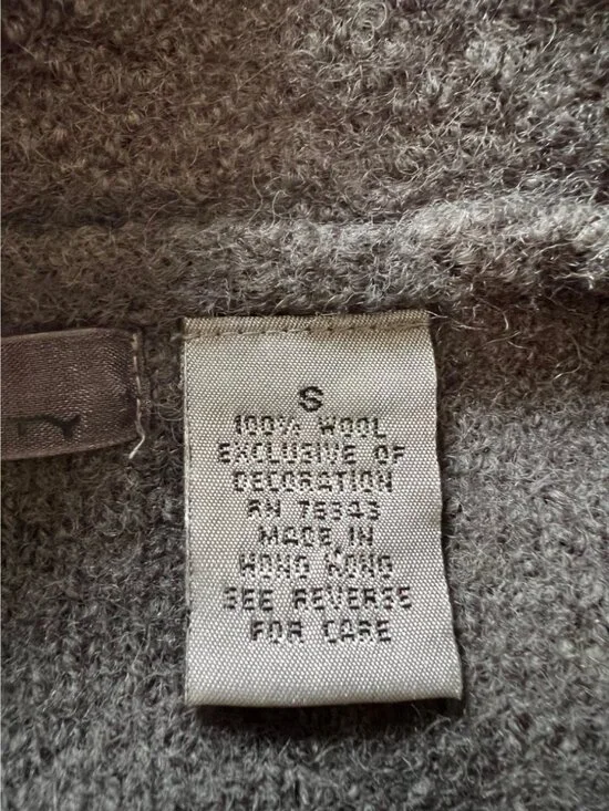 Lucidity Wool Blazer Grey Floral Embroidered Snap Button Pockets Boho Fairy S - Picture 7 of 11